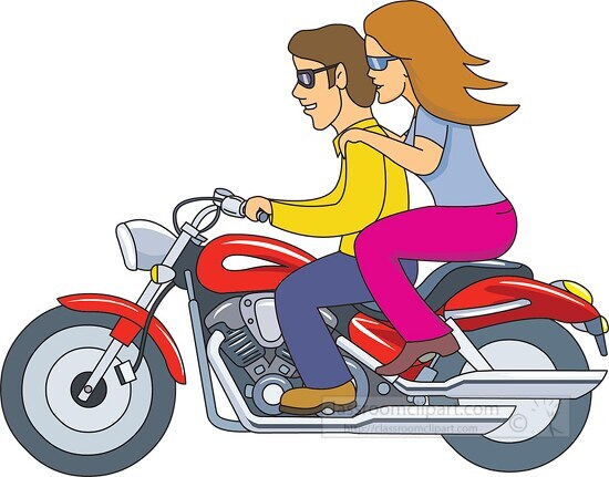 Man And Woman Riding On A Motorcycle Classroom Clip Art