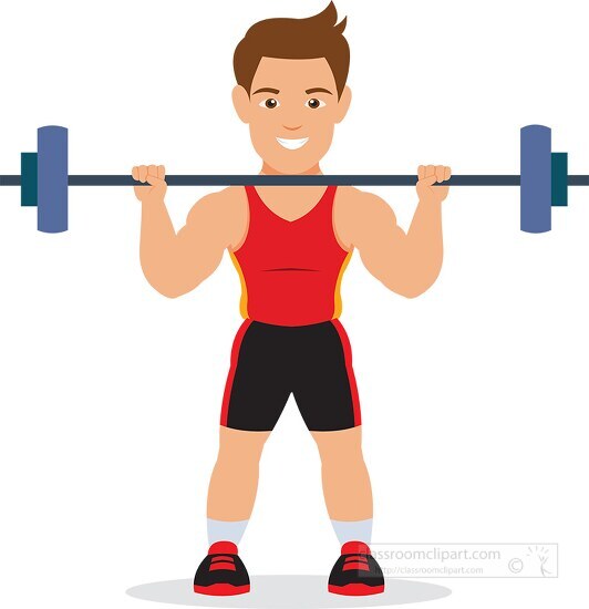 man lifting weights for strength training workout clipart - Classroom ...