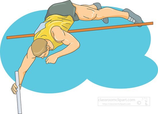 Track and Field Clipart man pole vaulting clipart