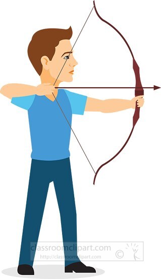 Free man with bow and arrow archery sports clipart - Classroom Clipart