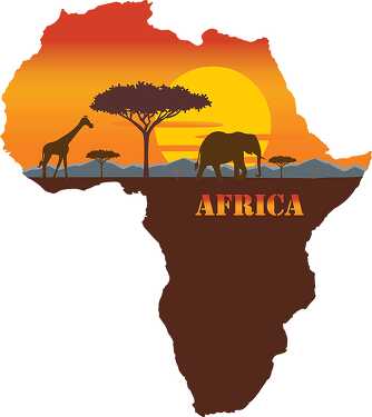 map of africa image sunset animals clipart - Classroom Clip Art