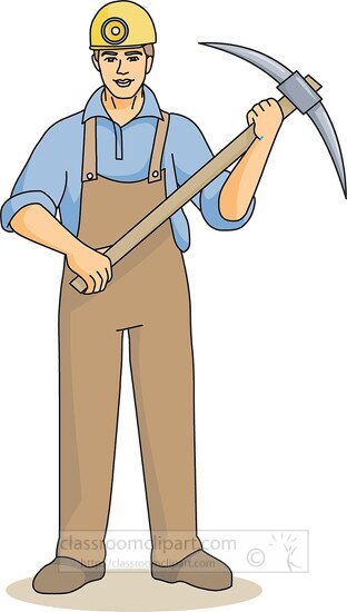 miner with pick ax - Classroom Clip Art
