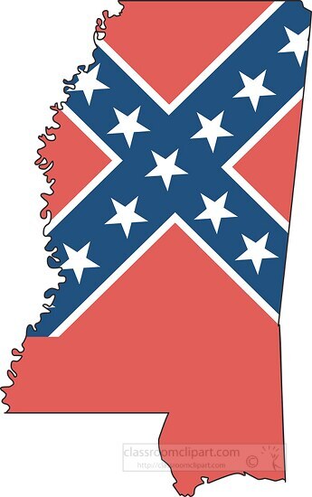 Mississippi State Map With State Flag Overlay Clipart Image Classroom Clipart 3694