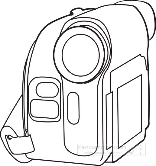 movie camera black outline clipart - Classroom Clip Art