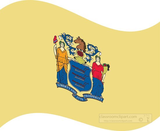State Flags Clipart-new jersey state flat design waving flag
