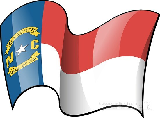 north carolina state flag waving clipart - Classroom Clipart