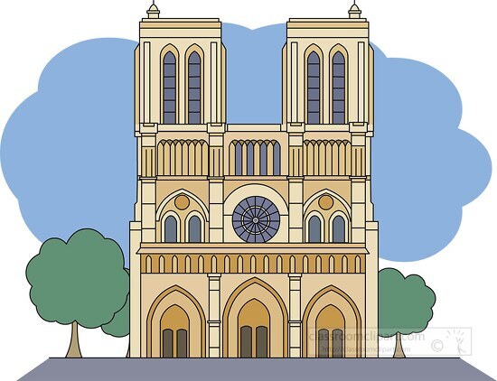 notre dame cathedral france clipart - Classroom Clip Art