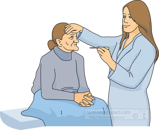 Nurse Helping Elderly Patient Clipart - Classroom Clip Art