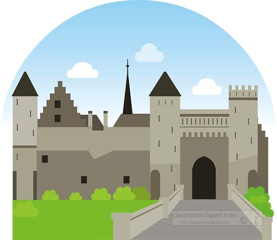 Old Castle In Antwerp Belgium Clipart - Classroom Clip Art