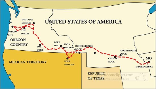 Free oregon trail map - Classroom Clipart