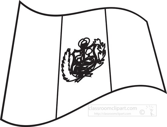 Free Peru wavy flag black outline clipart - Classroom Clipart