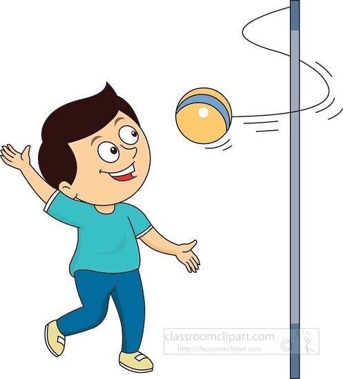 playing teether ball clipart 5918A - Classroom Clip Art