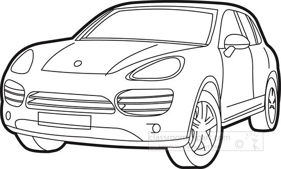 porsche cayenne hybrid outline clipart - Classroom Clip Art