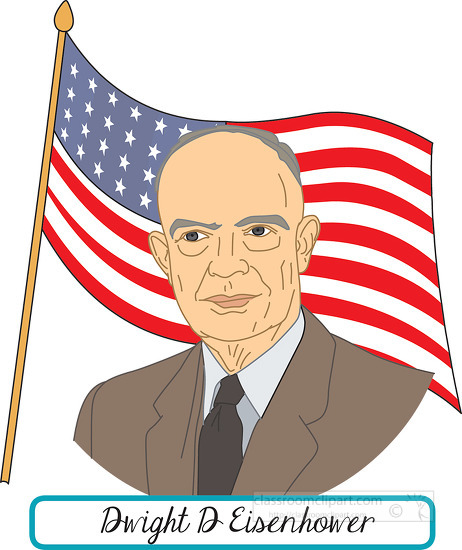 president dwight d eisenhower with flag clipart - Classroom Clip Art