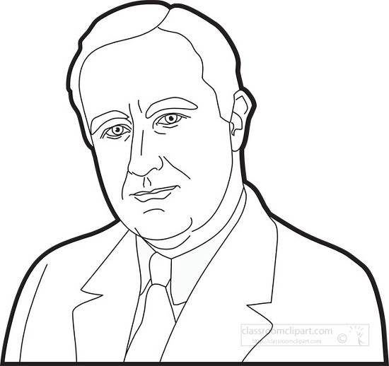 president-franklin-d-roosevelt-outline-clipart - Classroom Clip Art