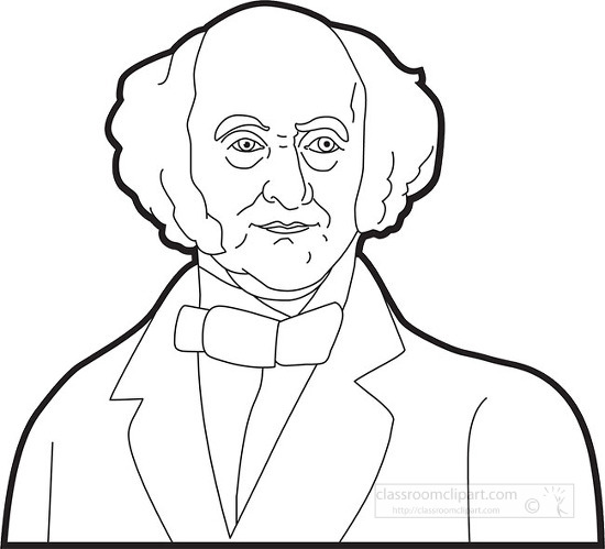 president-martin-van-buren-clipart-outline - Classroom Clip Art