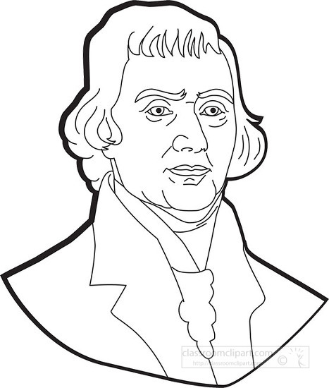 president-thomas-jefferson-clipart-outline - Classroom Clip Art