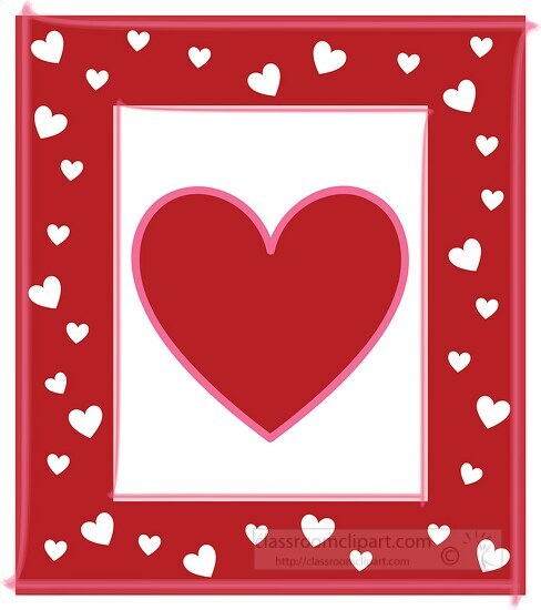 red frame heart white hearts valentines day clipart