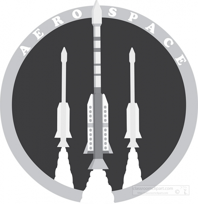 rockets launched into space icons and logo educational clip art