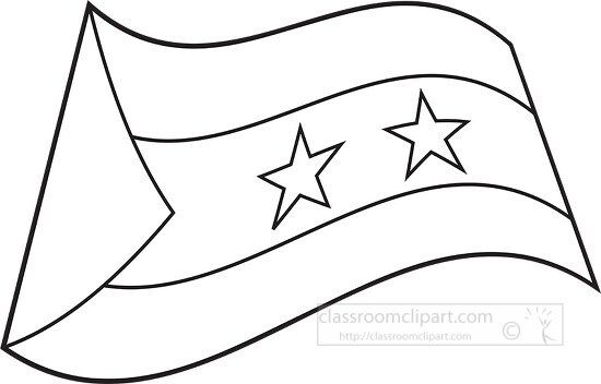 Free Sao Tome wavy flag black outline clipart - Classroom Clipart