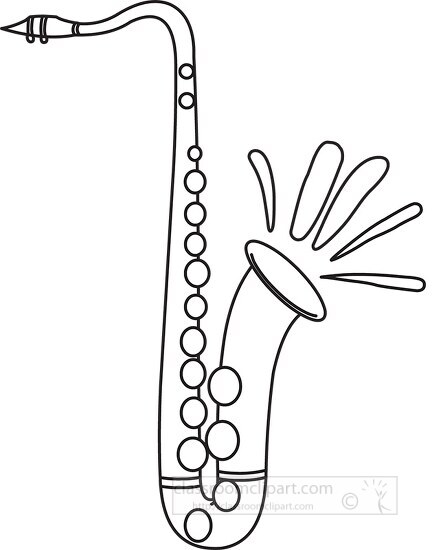 Saxohone Woodwind Instrument outline clipart Classroom Clip Art