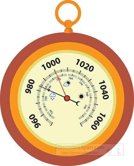 Scientific Instrument To Measure Air Pressure Barometer Clipart