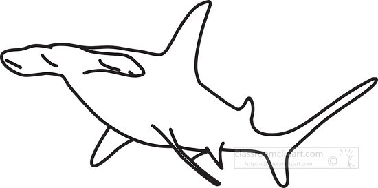 shark hammerhead shark outline - Classroom Clip Art