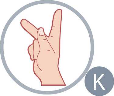 sign language letter k Classroom Clip Art