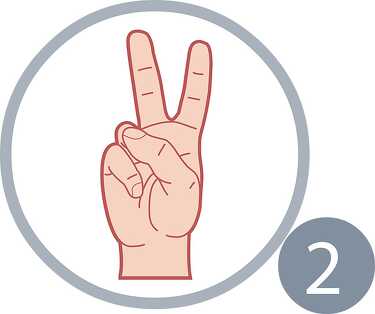 sign language number 2 a - Classroom Clipart