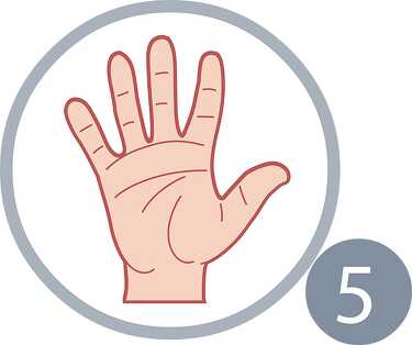 sign language number 5 - Classroom Clip Art