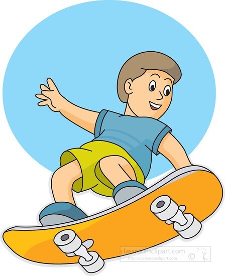 skateboarding cartoon clipart - Classroom Clip Art