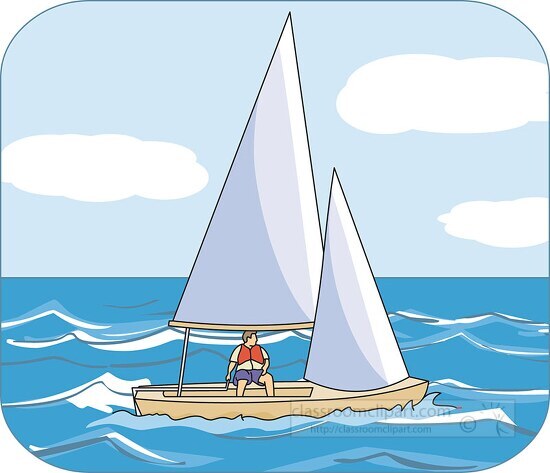 small dinghy sail boat clipart - Classroom Clip Art