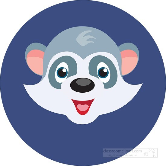 smiling sitting raccoon cartoon style clipart - Classroom Clip Art