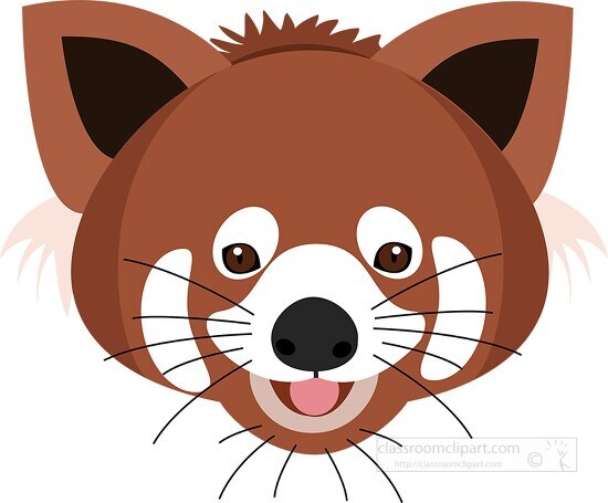 Free smiling red panda face vector clipart - Classroom Clipart