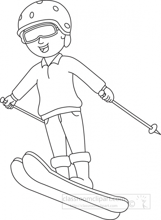 snow skiing jump Classroom Clipart