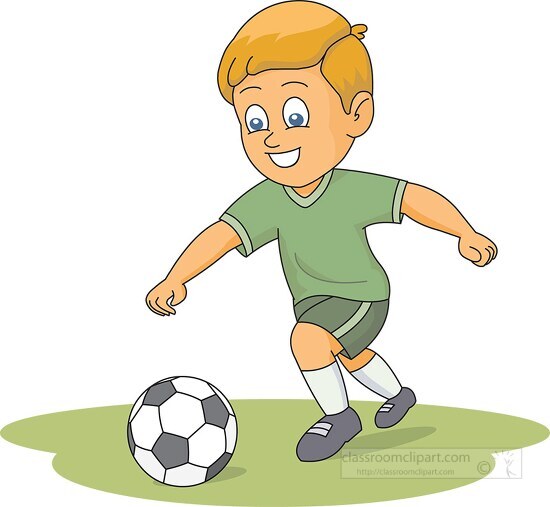 soccer player running to kick ball 04 Classroom Clip Art