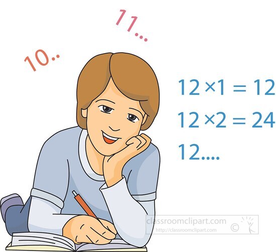 solving mathematics problem 02A - Classroom Clip Art