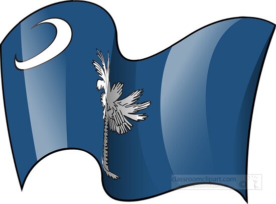 south carolina state flag waving clipart - Classroom Clip Art