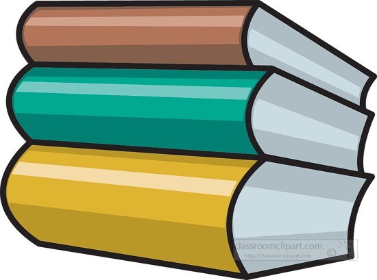 stack of three closed books clipart 45105 - Classroom Clip Art