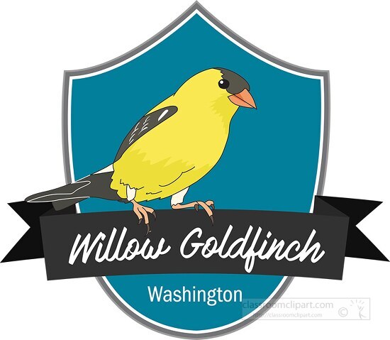 state bird of washington willow goldfinch clipart - Classroom Clip Art