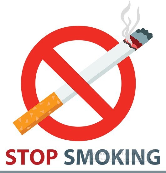 Stop Smoking Sign Clipart - Classroom Clip Art