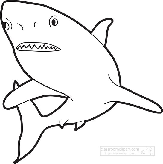 swimming shark outline clipart - Classroom Clipart