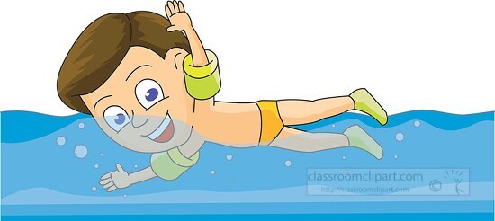 swimming with floaties 2 - Classroom Clip Art