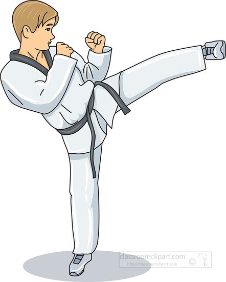 karate side kick 548 - Classroom Clipart