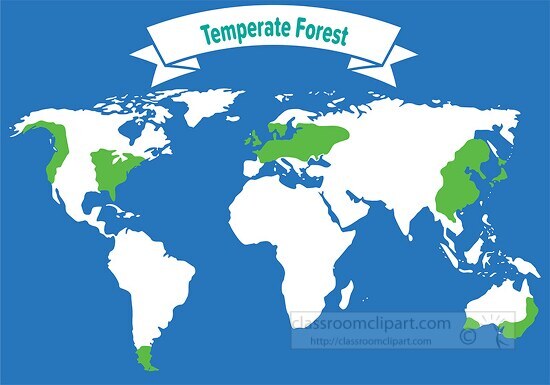 Geography Clipart - temperate forest map biome clipart