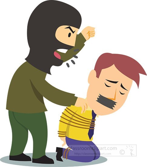 terrorist holding man hostage clipart - Classroom Clip Art