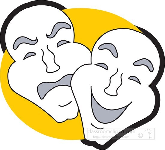 theatre acting mask - Classroom Clipart