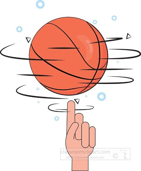 Girl Spinning Basketball Classroom Clipart   Stock Vector Tip Of Hand Spinning Basketball 39903 