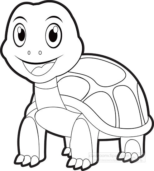 tortoise black outline clipart - Classroom Clip Art