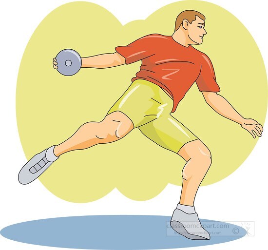 Free Track and Field Discus Throw Classroom Clipart